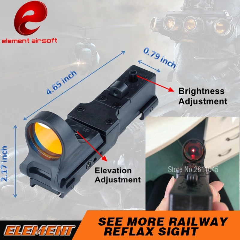 Element Airsoft SeeMore Železniške Reflex C-VEČ Očeh Red Dot Sight Za orožje Tacitcal Svetilko Rdečo Piko Področje EX182