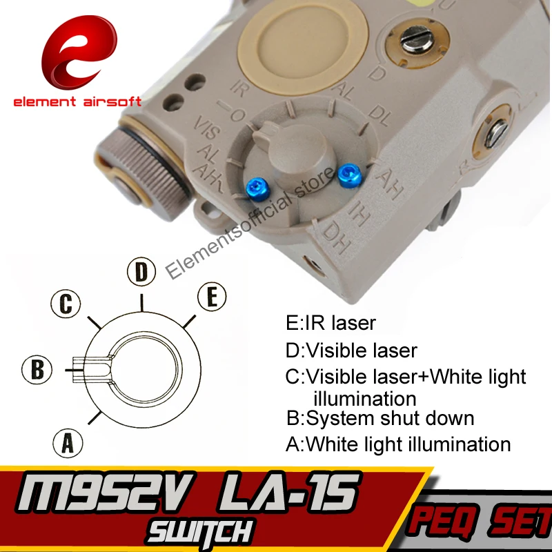 Element Softair PEQ 15 Baterija Primeru NE uporabite nobene Funkcije Lutke Taktično Svetilko Laser IR Orožja Za Airsoft Waffen Lov Svetlobe
