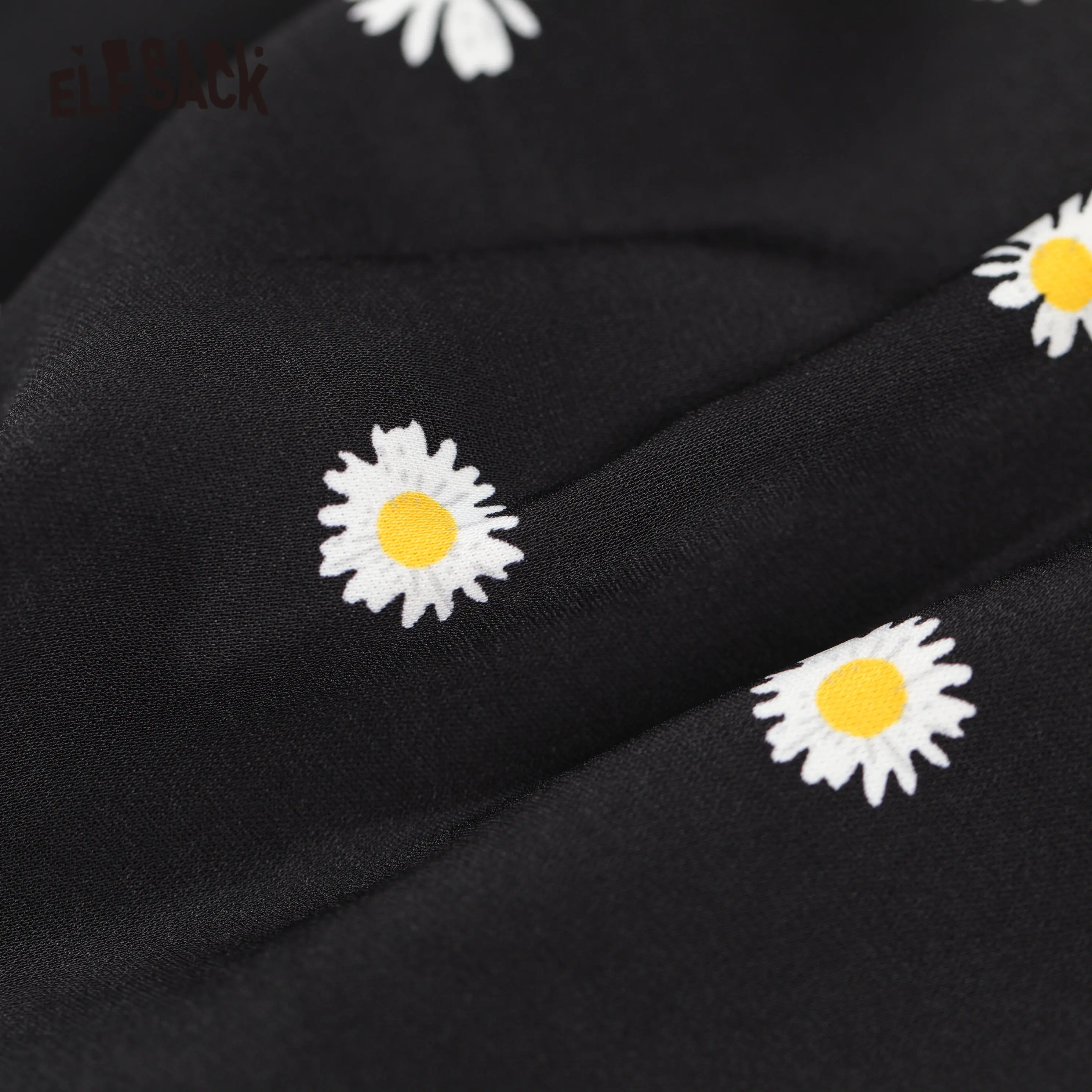 ELFSACK Black Daisy Cvetje Nezakonitih Rogov Robom Priložnostne Žensk Mini Krila 2020 Poletje Letnik Črto korejske Ženske Dnevno Dna