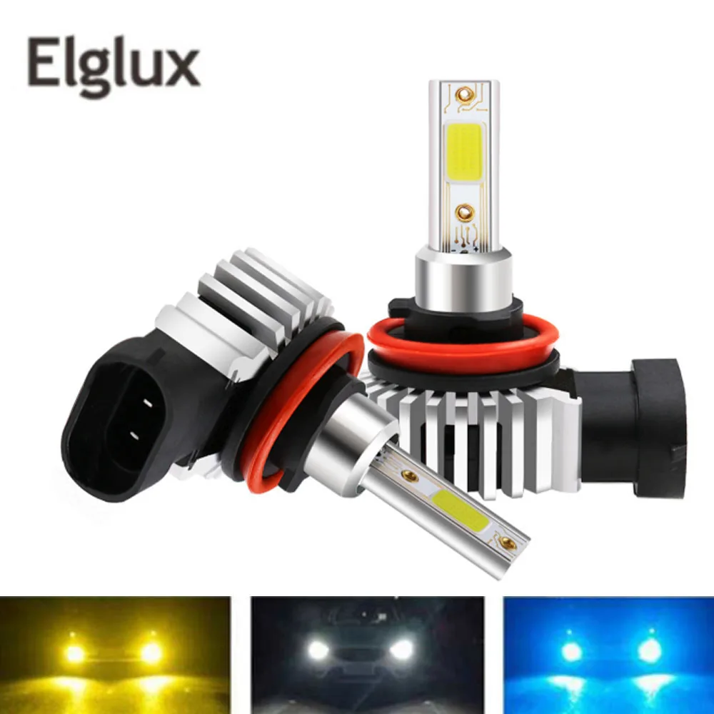 Elglux 2PCs S1 H11 H4 H7 LED Avtomobilski Žarometi 12000LM 9005 9006 80W 6500K Auto White LED Žarnice, Žarnice za Avto Styling