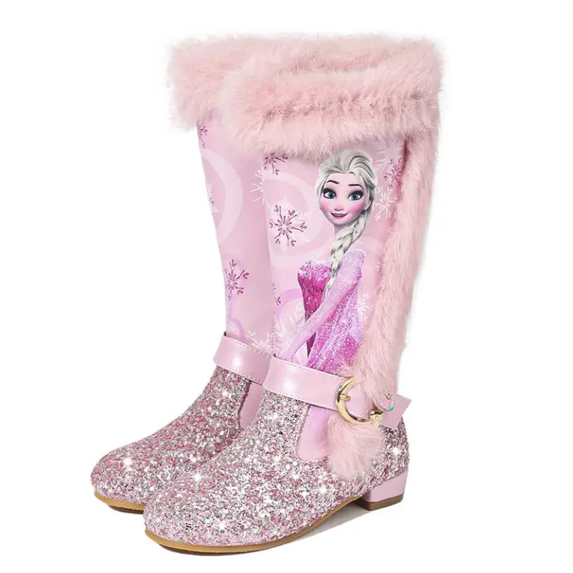 Elsa Princesa Novo Plišastih Toplo Baby Toddler Čevlji Modni Otrok Sneg Škornji Čevlji Za Fante, Dekleta Zimske Čevlje Otroci Čevlji Zamrznjeno