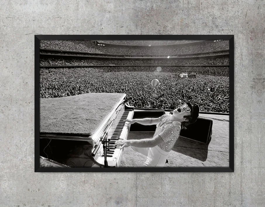 Elton John nastopa na Dodger Stadion v Los Angelesu Umetnosti Poster Tiskanje, Fotografski Papir Wall Art Slika, Slikarstvo 12 24 36 47 Cm