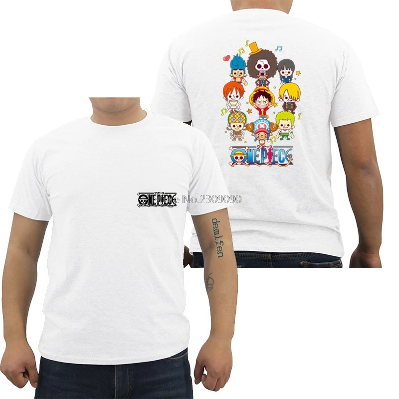 En Kos T-shirt Anime Zoro Luffy Majica Ace Whitebeard Monkey D. Luffy Majica s kratkimi rokavi Moški Bombaža, Kratek Rokav Tees Vrhovi Hip Hop