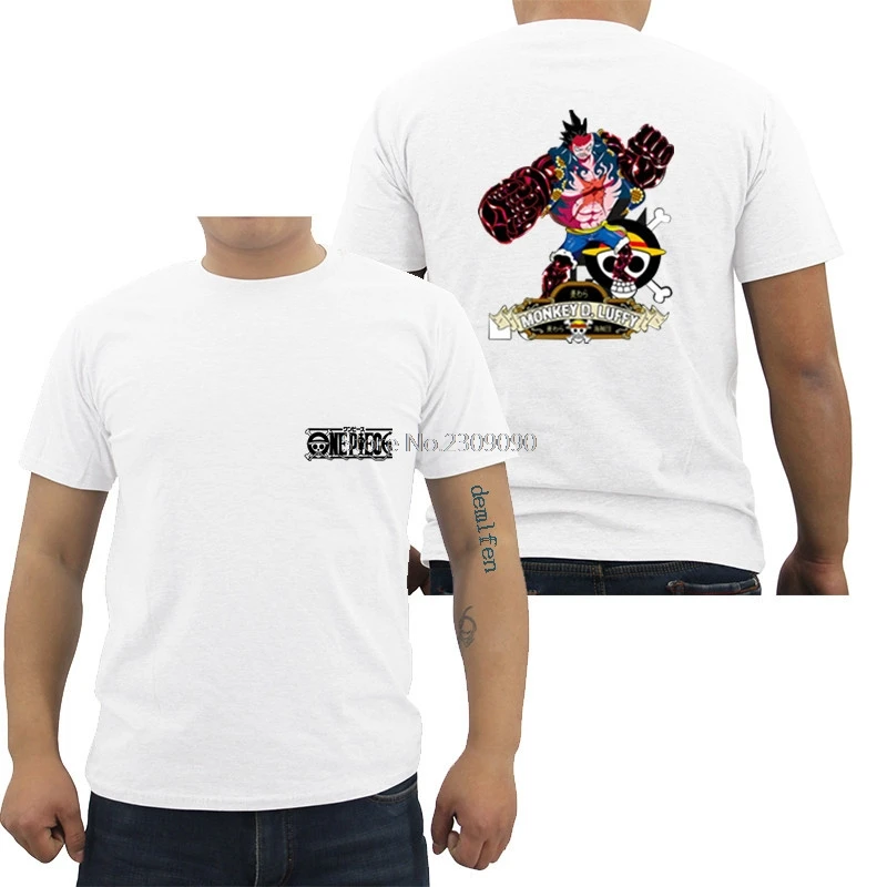 En Kos T-shirt Anime Zoro Luffy Majica Ace Whitebeard Monkey D. Luffy Majica s kratkimi rokavi Moški Bombaža, Kratek Rokav Tees Vrhovi Hip Hop