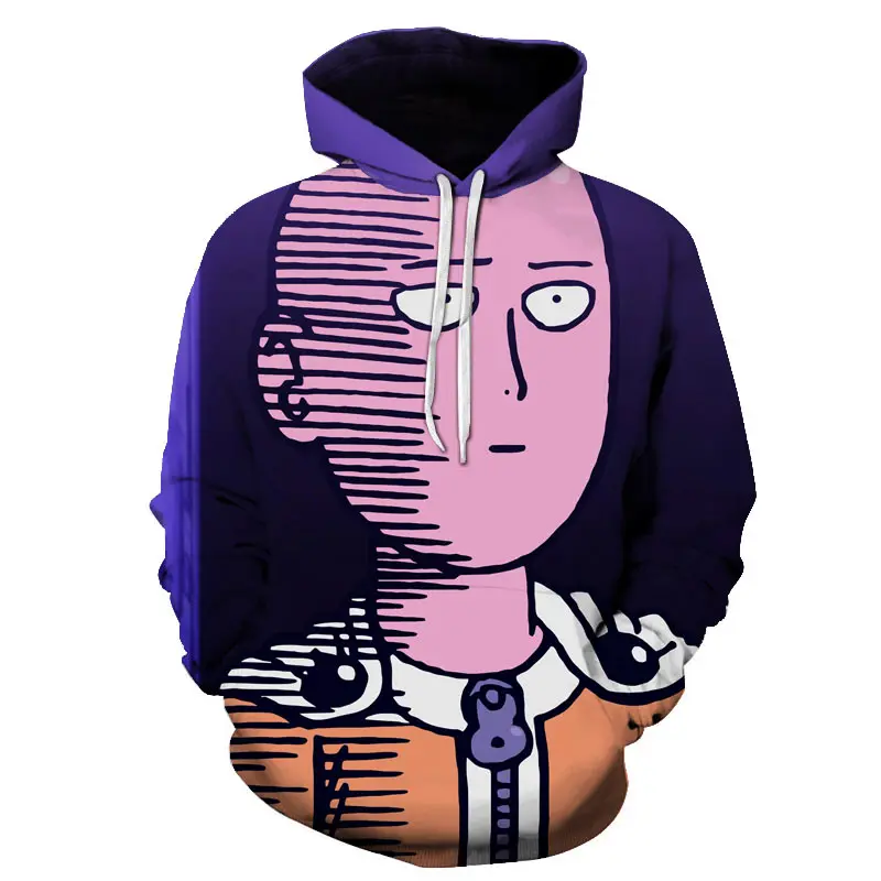 En Udarec Človek Junak Saitama Oppai Hoodie Cosplay Kostum Hooded Suknjič Sweatshirts Anime Stiskanje Pulover Velikosti S-6XL