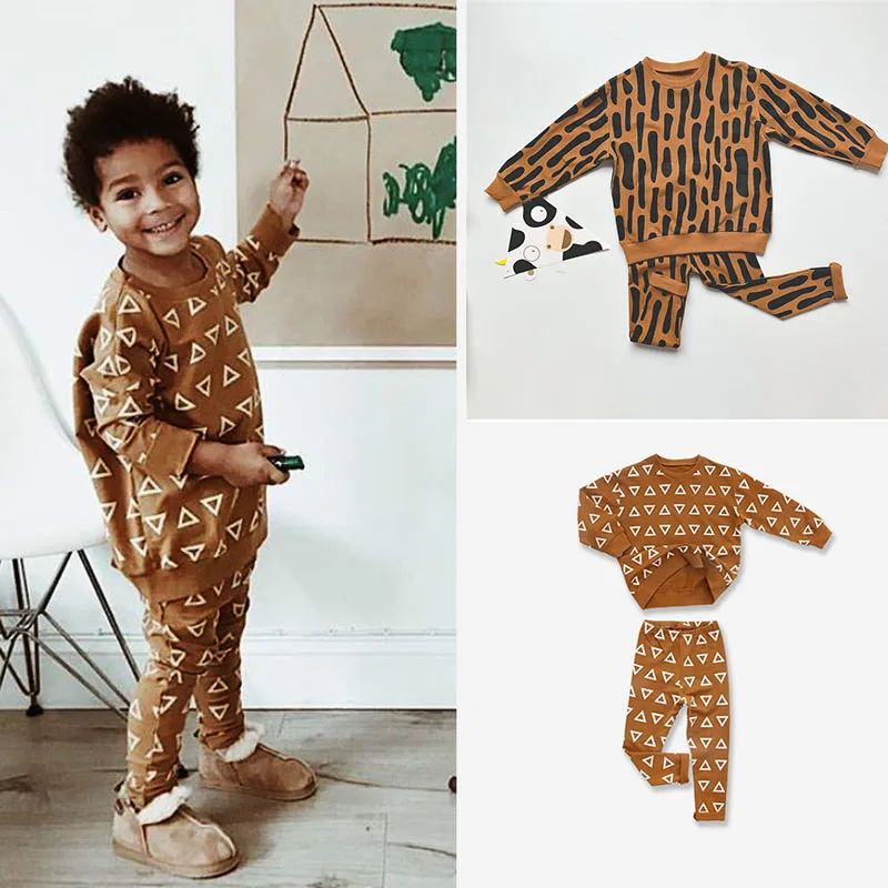 EnkeliBB Otroci Pomlad Dolg Rokav Leopard Print Majica in Hlače Določa Modne Trende Fantje Dekleta Oblačila Obleko Otroci Določa