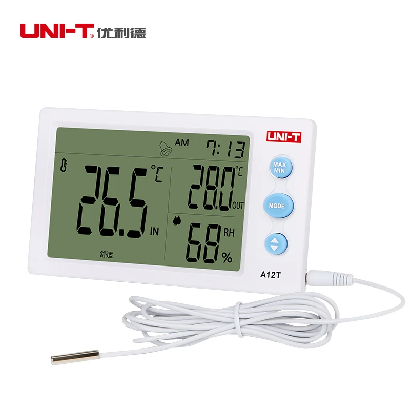 ENOTA Temperatura Vlažnost Meter Ukrepi v Realnem času ℃/℉ lahko Izberete Prikaz temperature in vlažnosti datum in čas A12T A13T