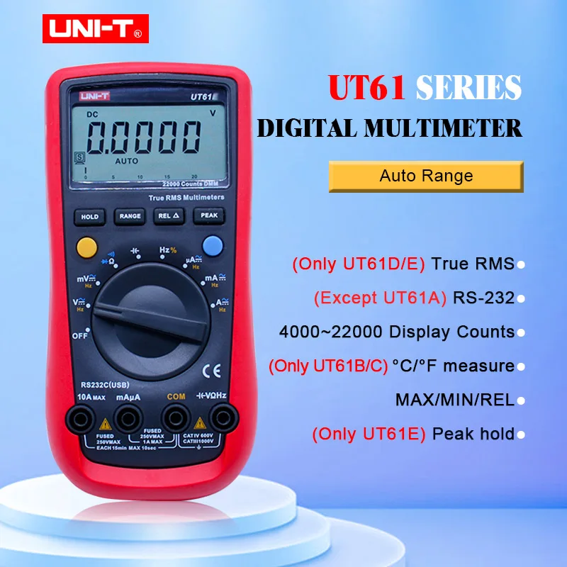 ENOTA UT61E Digitalni Multimeter Auto Obseg True RMS UT61A/B/C/D Podatkov držite Diode test zumer kontinuiteto Multimetro+Darilo