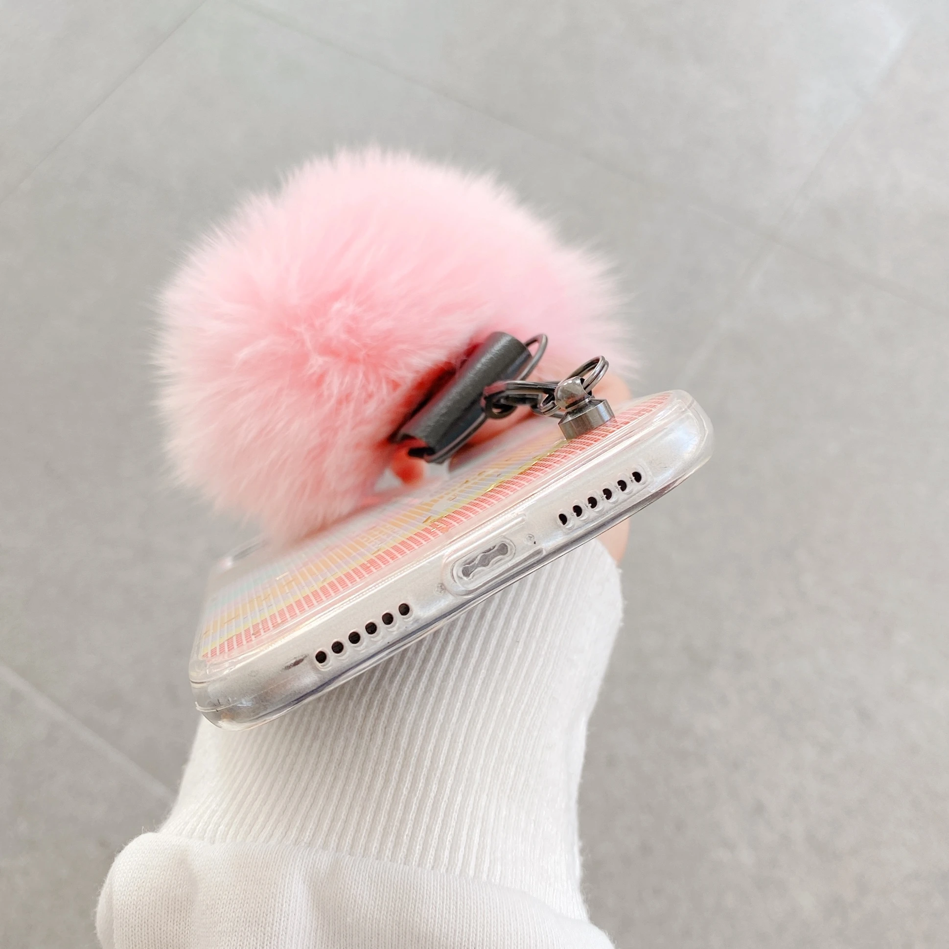 Epoksi Bleščice Sequins Geometrijske Roza Ohišje za iPhone Mini 12 11 Pro XS Max XR Candy Barve Plišastih Krzna Žogo Strani Imetnika Pašček Pokrov