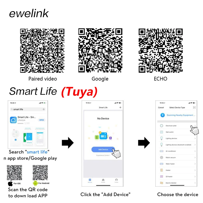Esooli EU Standard Tuya/Smart Life/ewelink 2 Banda 1 Način, WiFi Steno Light Touch Stikalo za googlova Domača stran Amazon Alexa