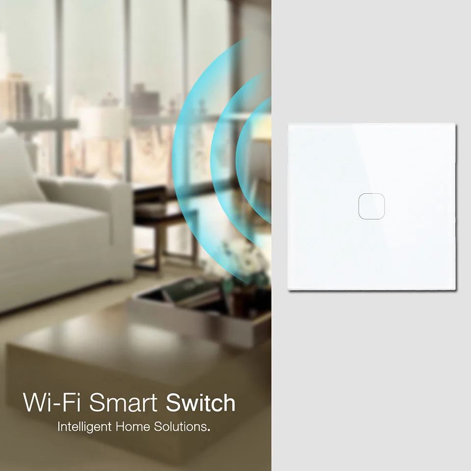 Esooli EU Standard Tuya/Smart Life/ewelink 2 Banda 1 Način, WiFi Steno Light Touch Stikalo za googlova Domača stran Amazon Alexa