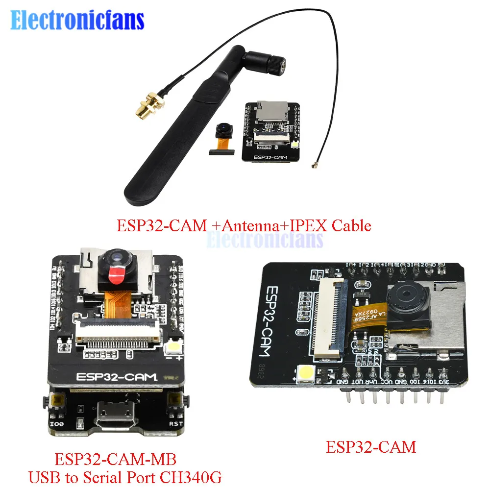ESP32-CAM-MB Micro USB na Serijski Port CH340G ESP32-CAM, WIFI, Bluetooth Odbor OV2640 Modula Kamere z Anteno IPEX Kabel