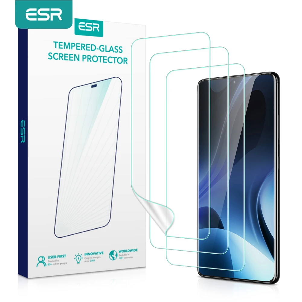 ESR 3pcs S21 Ultra Screen Protector for Samsung Galaxy S21+ Plus Hydrogel Film Mehko Tekoče Zaščitna Polno Kritje Film Zaščitnik