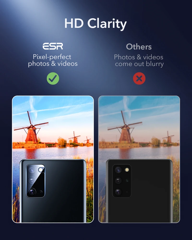 ESR Objektiv Kamere na Film, 2 v 1 Za Samsung Galaxy Note 20 Ultra/ S20 S21 Plus/Ultra Močnejši Zaščitno folijo za Steklo za S21 Ultra