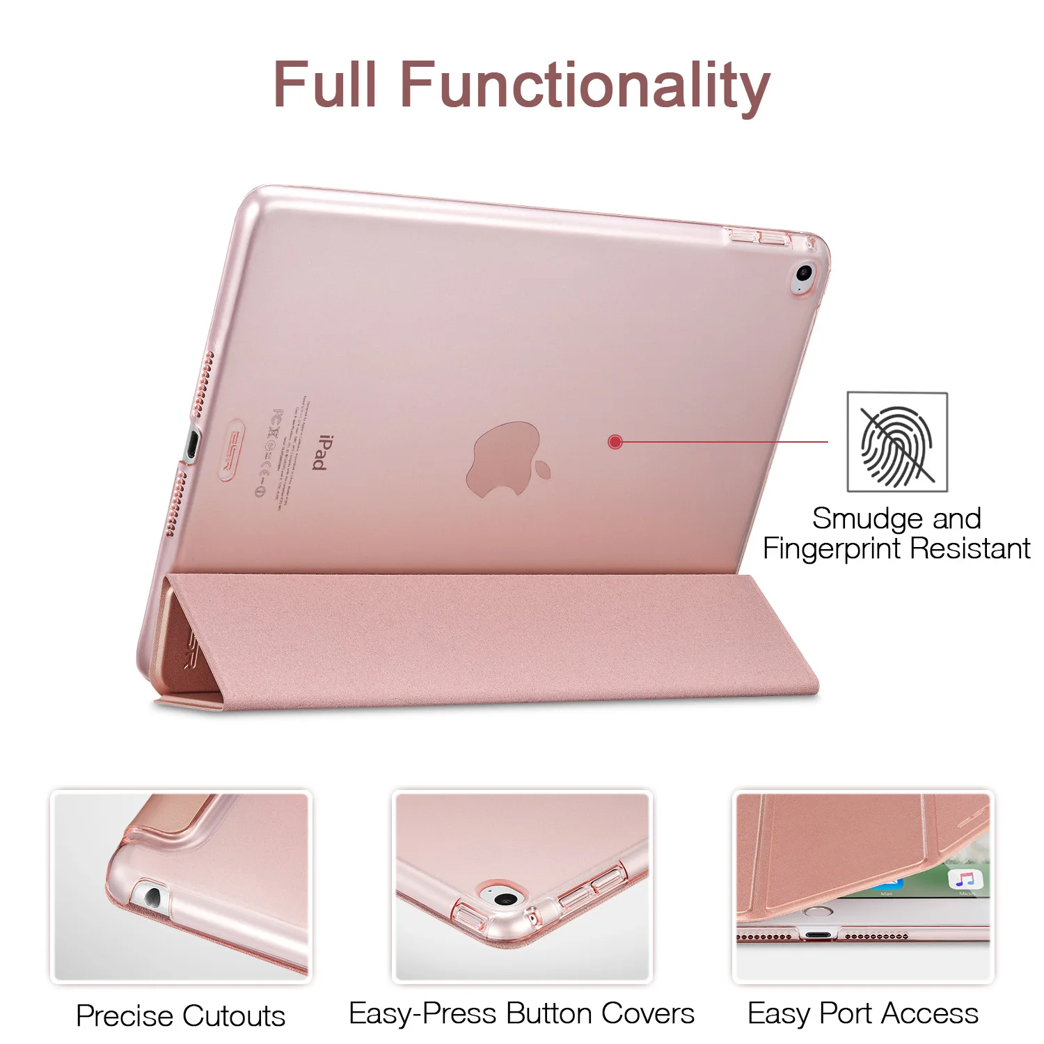 ESR PU Usnjena torbica za iPad Mini 5 4 3 2 1 Folio Mehko Nazaj Trifold Stojalo Auto Spanja Zbudi Smart Cover za iPad Mini 5 2019