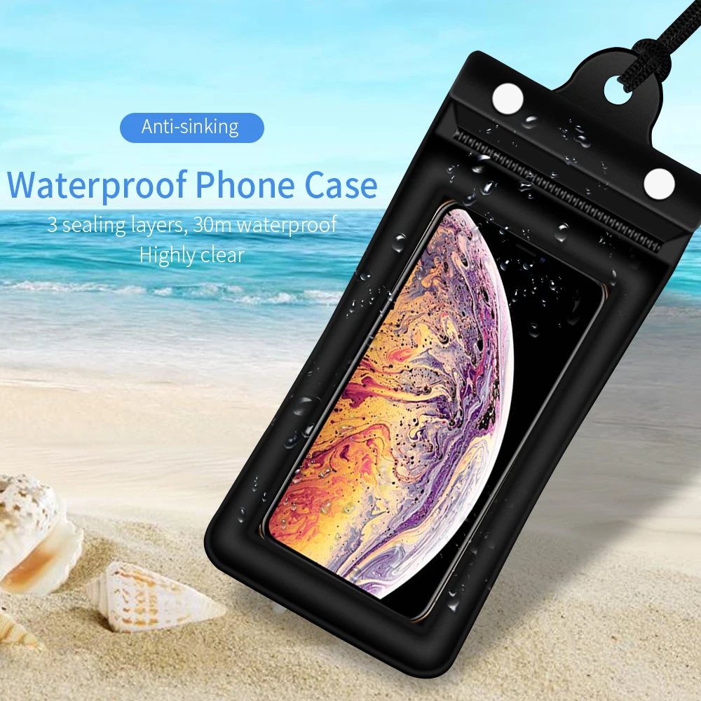 Essager Vodotesno Ohišje Za iPhone 11 Xs Samsung S9 S10 Redmi Opomba 8 Nepremočljiva Torba za Mobilni Telefon Primeru Plavanje vodoodporen Pokrov