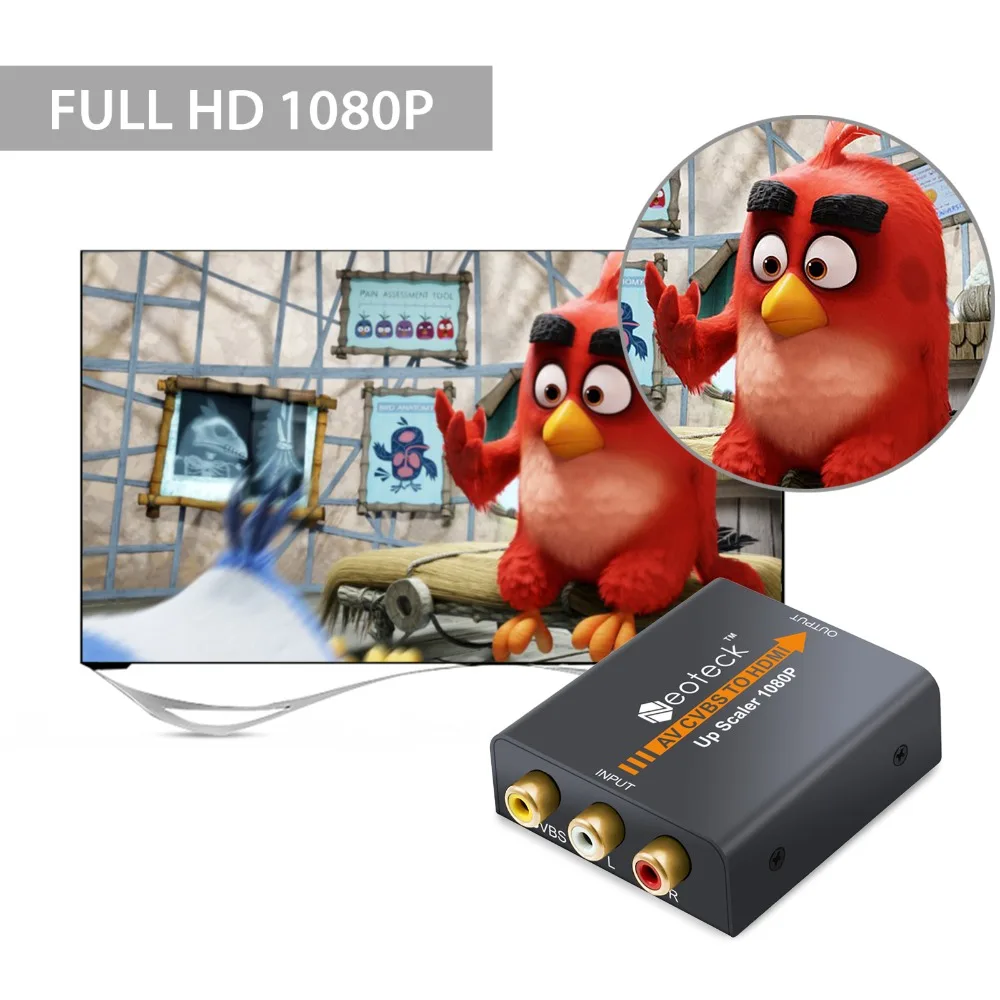 ESYNiC Mini CVBS, da HDMI Video Pretvornik AV na HDMI Adapter Za PS3, TV, PC STB VHS 1080P 3RCA AV Composite CVBS na HDMI Pretvornik