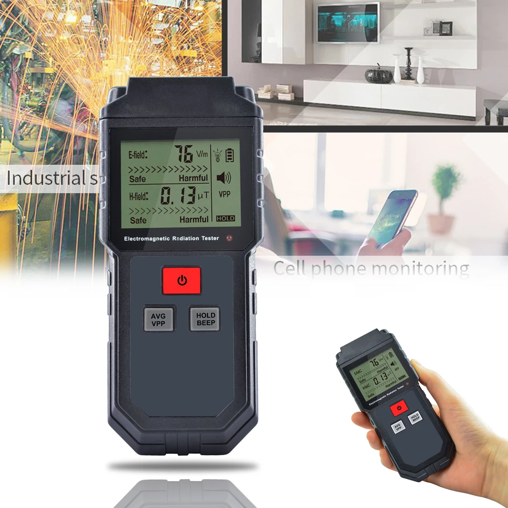 ET825 Antislip Elektromagnetno Detektor Val Radio LCD-Zaslon Smart Monitor Varnosti Sevanja Digitalni Merilnik za Merjenje Gospodinjstvo