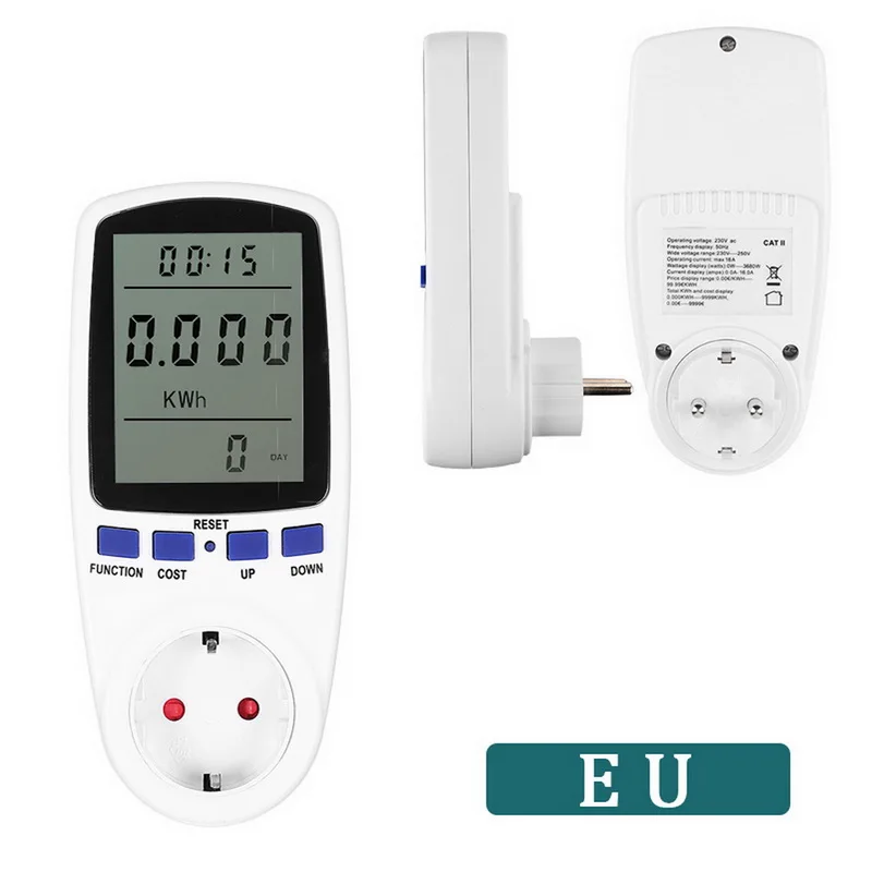 EU/UK/AU Vtiča Digital AC Napetost Wattmeter Porabo Energije Watt Moči Meter Plug Energijo Merilnik Električne energije Analyzer Monitorji