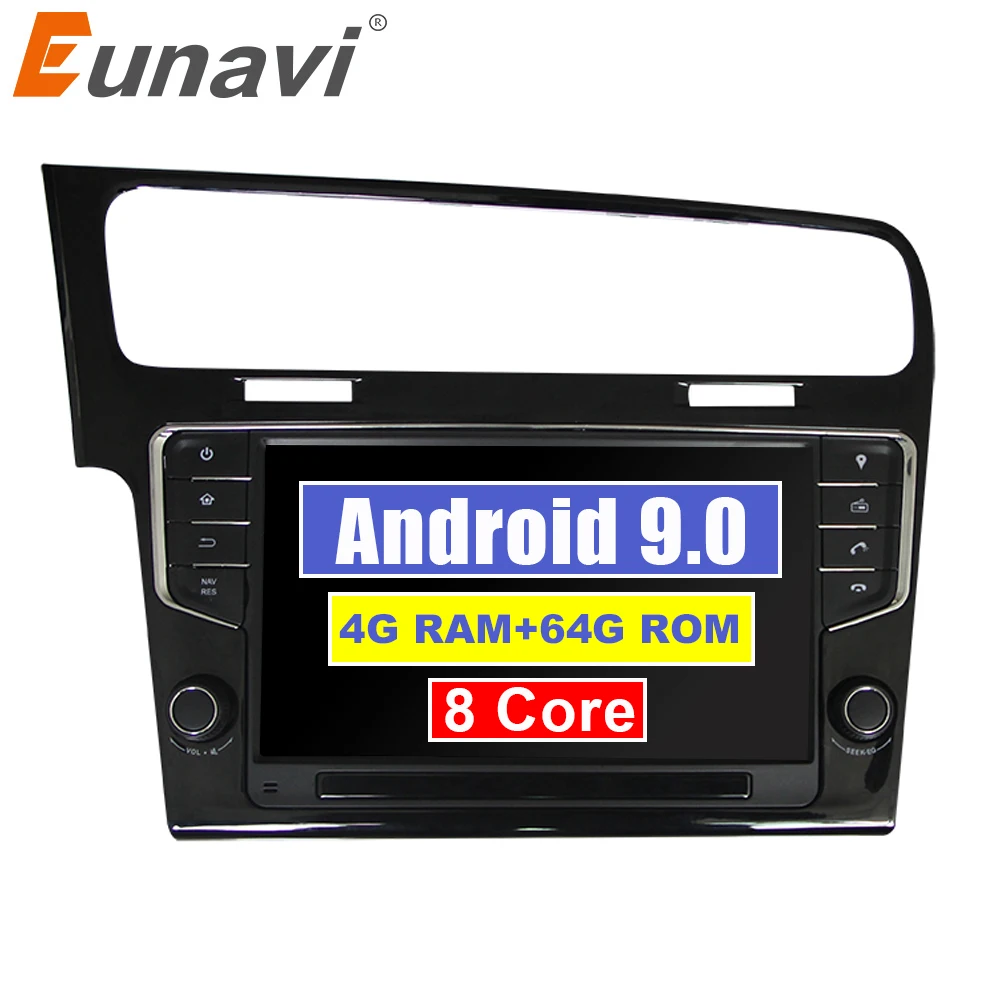 Eunavi Android Avto Radio, GPS Multimedia Player za VW GOLF 7 golf7 2013-2017 vodja enote navigacija TDA7851 Avto avdio wifi rds am