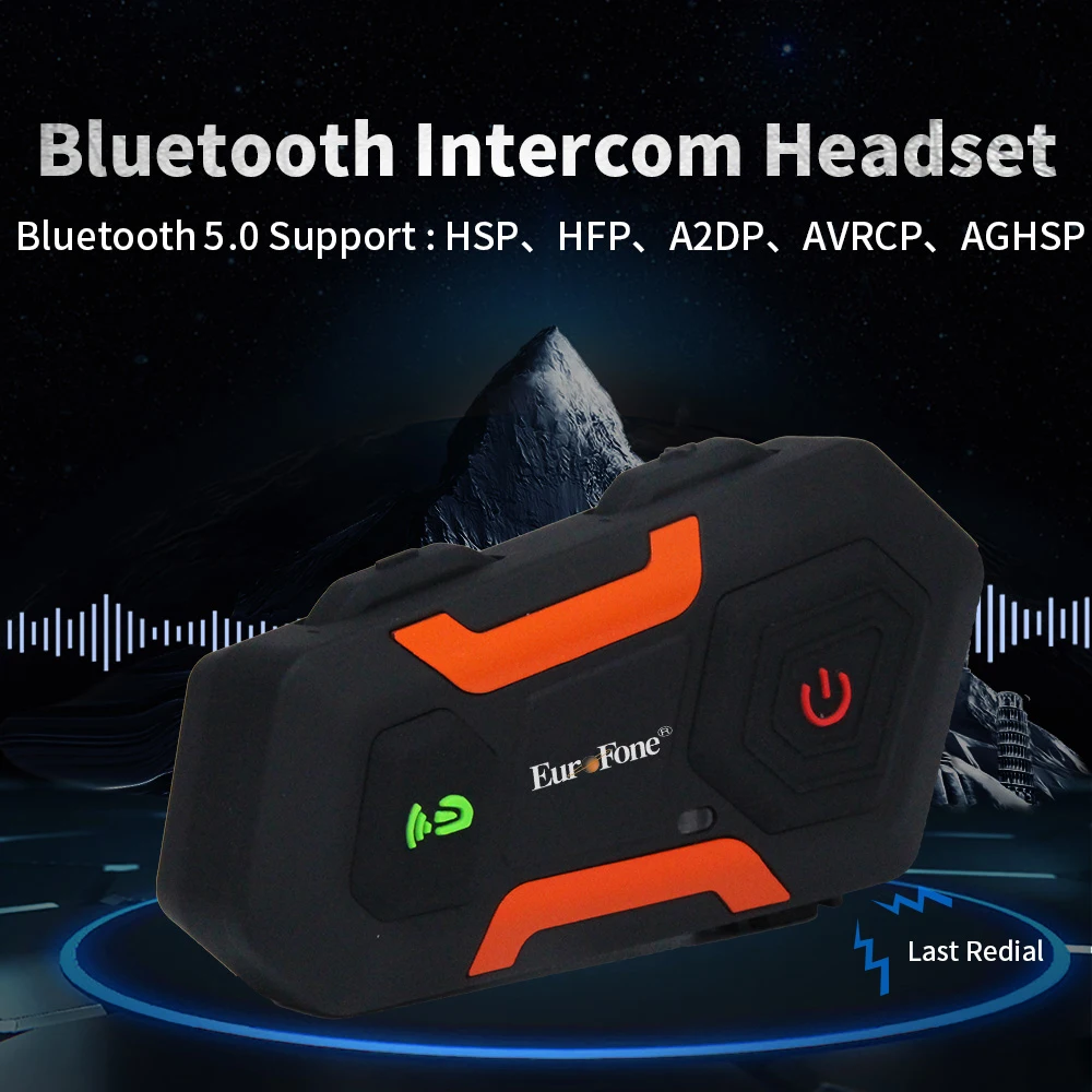 EurFone V3-P 1400M BT Motoristična Čelada Interkom Vodotesno Brezžično Bluetooth Moto Slušalke Interfonski z UKV-Radio za 3 s poniji