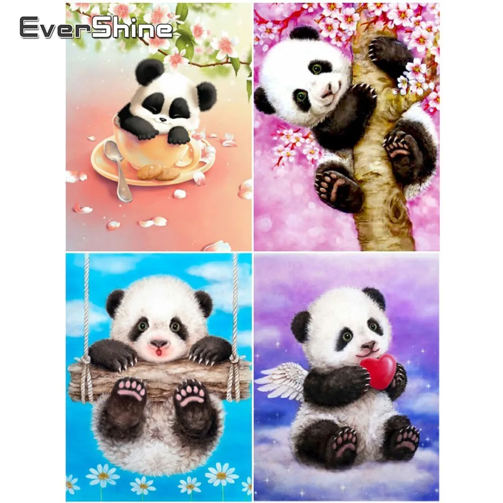 Evershine Diamond Slikarstvo Panda Celoten Kvadratni Diamond Vezenje Prodaje, Navzkrižno Šiv Diamond Mozaik Živali Sliko Okrasnih