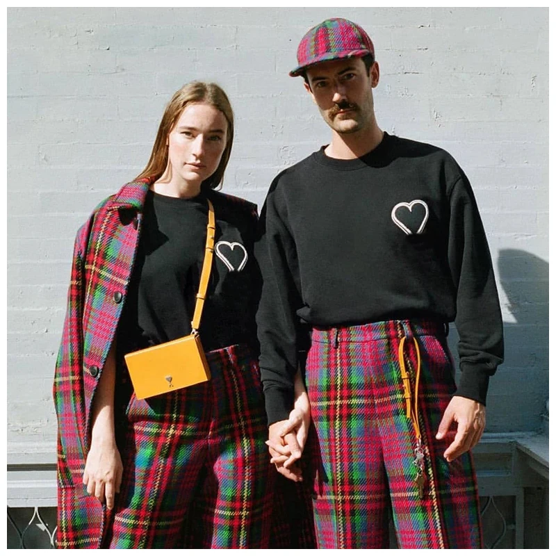 Evropske modne blagovne znamke vezene zgrinjati ljubezen pulover s kapuco za moške in ženske svoboden ulica slog bombaž o-ovratnik hoodie