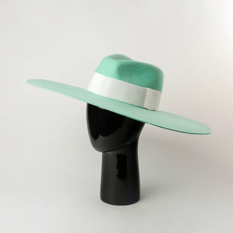 Evropski in Ameriški jesen in zimo nov modni priložnostne povečanje klobuk sadje zelena volnene jazz cilinder modni brvi čutil klobuk