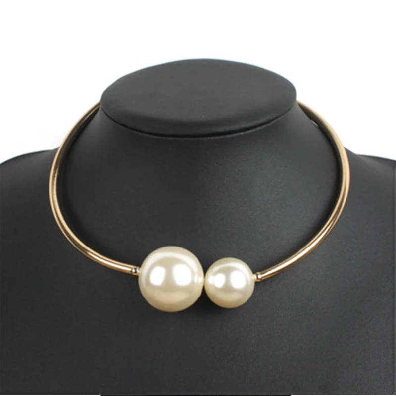 Evropski in Ameriški modni dodatki ogrlica preprost temperament type ogrlica velikost imitacije pearl kratek clavicle verige