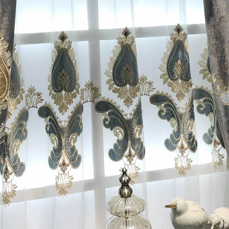 Evropsko Razkošje Zavese za Okna Zavese Stilov za dnevno Sobo Elegantno Draperije Evropske Vezene Zavese zavese