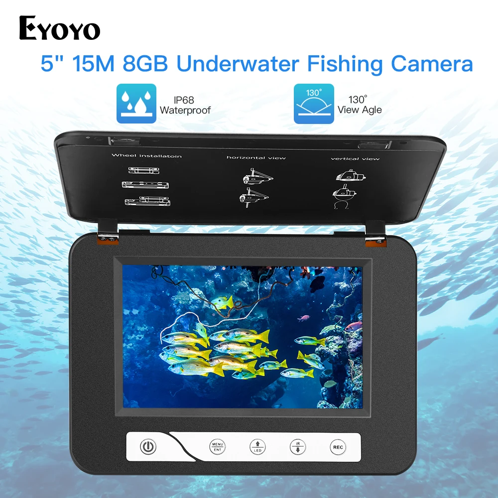 Eyoyo 15M 30 M HD 1000TVL Podvodni Ribolov na Ledu Videoposnetkov Fotoaparata, Fish Finder 5
