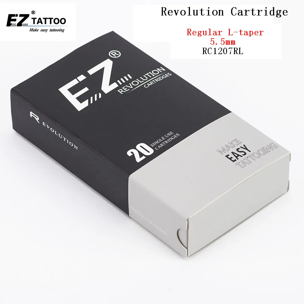 EZ Tatoo Igle Revolucije Kartuše Igle Krog Linijskih #12 (vsaka po 0,35 mm) L-taper 5,5 mm za Rotacijski Stroj in Prijemala 20pcs/veliko