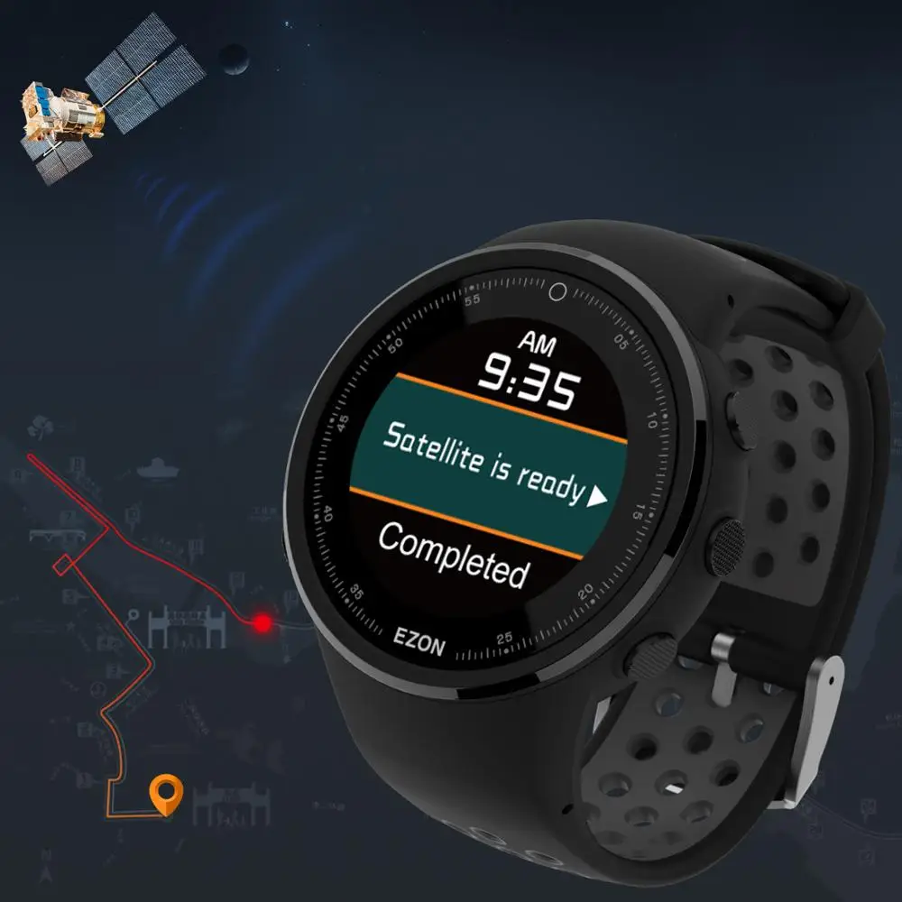 EZON T958 HD Barvni Zaslon Optični Srčnega utripa, GPS Smartwatch Bluetooth Maraton Teče Mens Watch za Android IOS Telefon