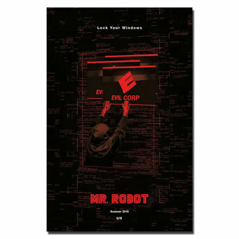 F024 G. Robot Rami Malek Hekerji v ZDA TV Show Svileno Krpo Plakat Umetnosti Spalnica Dekoracijo