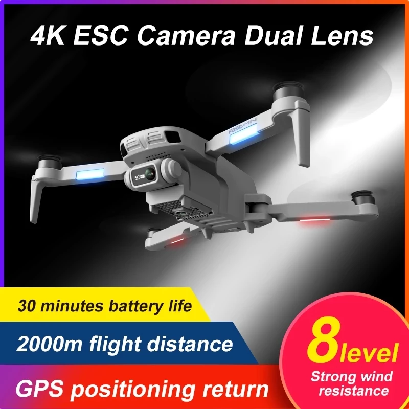 F8 GPS Brnenje 4K Professional z Dual Camera 5Km Dolgo Razdaljo Brushless 30mins 5G WiFi FPV Zložljive Quadcopter Dron PK SG906