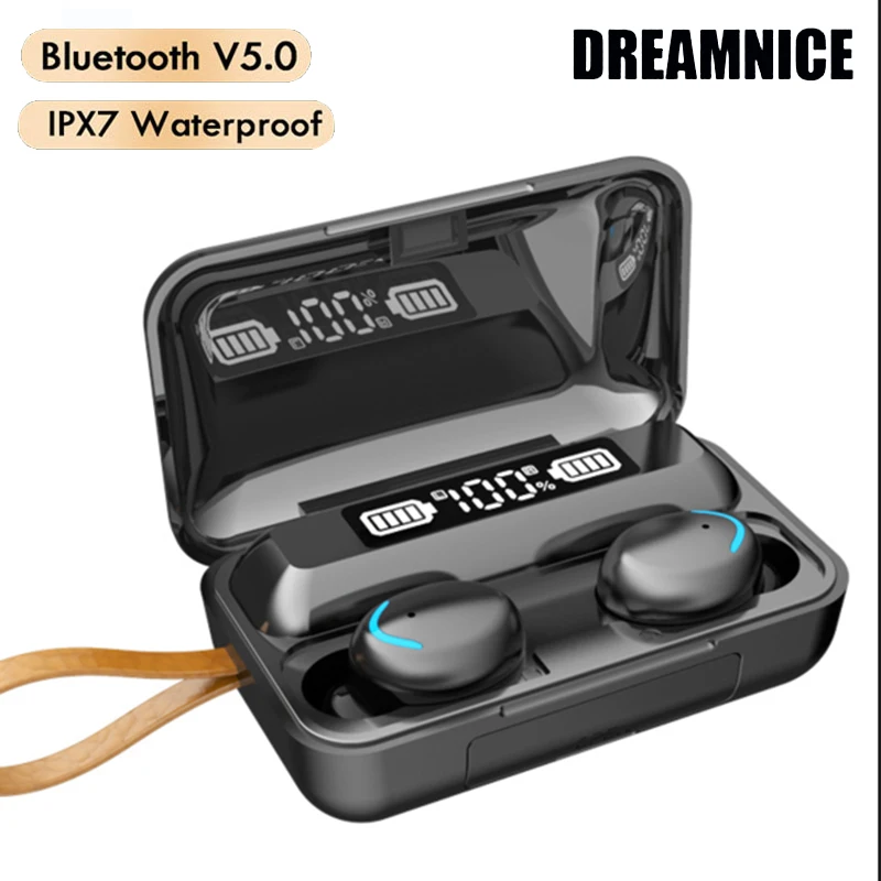 F9 Bluetooth 5.0 Slušalke Brezžične Slušalke 9D šumov Bluetooth Slušalke Šport Čepkov Nepremočljiva Bluetooth Slušalke
