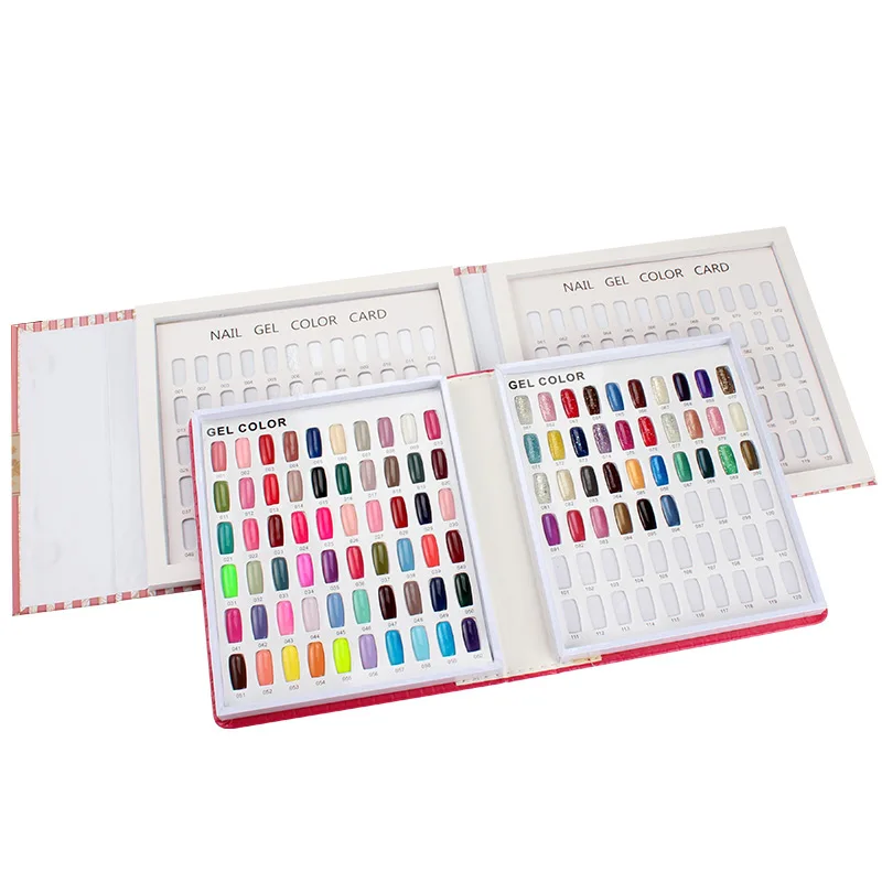 False Barvo Nohtov Prikaz Knjige Nail Art Color Chart Display Kartico UV Gel za Manikiranje Prakse Kažejo Primeru Manikura Orodja