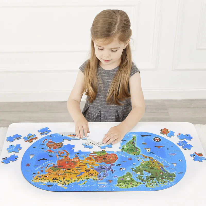 Fant je Skupni Svetovni Zemljevid Učenje Igrače Materialov Izobraževalne Igrače Za Otroke Smešno Svetovne Kulturne Spoznavanja Uganke oyuncak