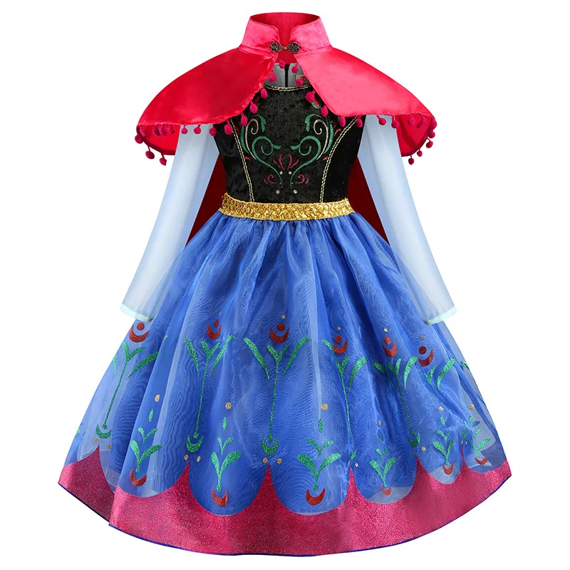 Fantasia Kraljica Anna Elsa Obleko za Dekle, Princesa Anna Obleko za Dekle Stranka Vestido Otroci Dekle Oblačila Pustne Kostume, Cosplay