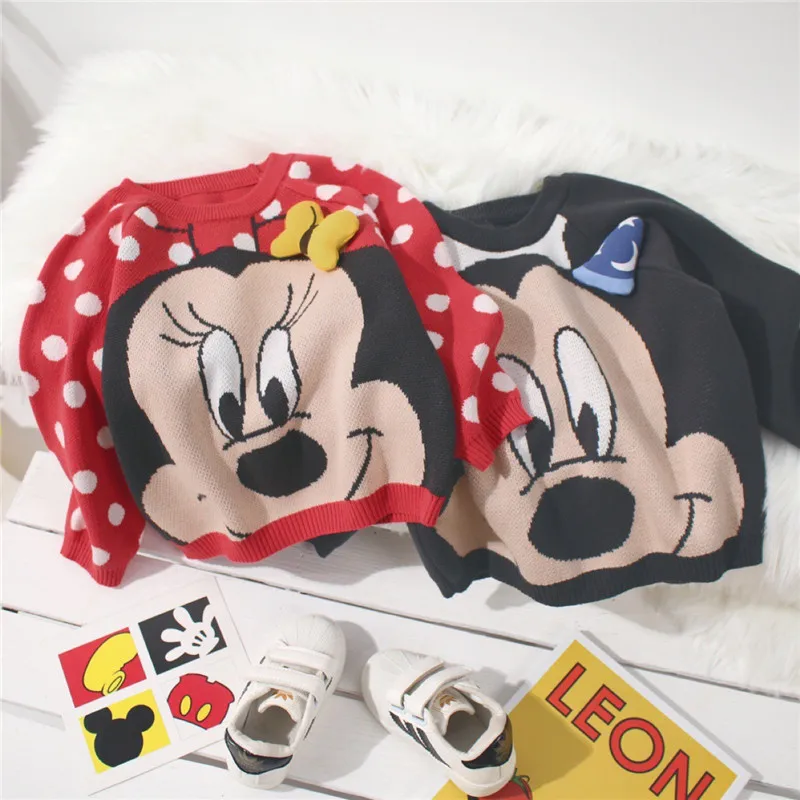 Fantje Dekleta Mickey Minnie Donald Daisy Raca Pulover Pomlad Jesen Dolg Rokav Risanka Puloverju Majica Disney Otroci Vrhovi