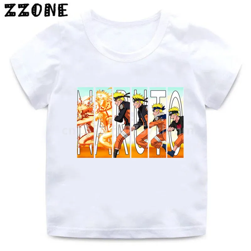 Fantje/Dekleta Naruto Risanka Print majica s kratkimi rokavi Otroci Uchiha Itachi Uzumaki Sasuke Kakashi Gaara Smešno Anime Oblačila Otroška T-shirt majica