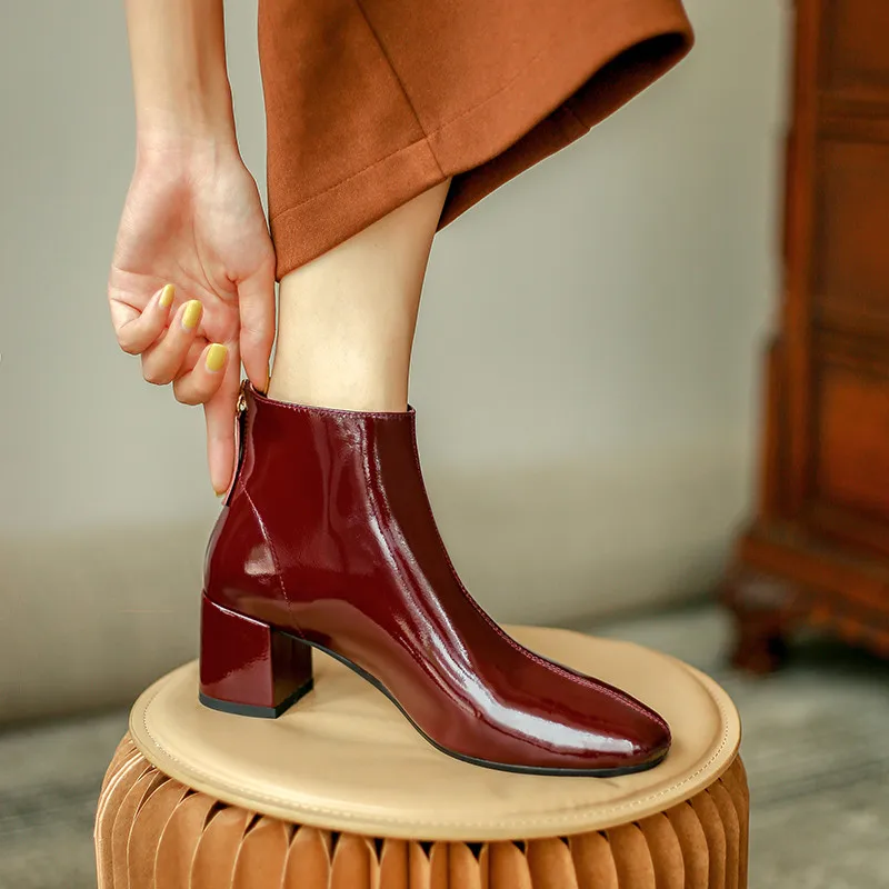 FEDONAS Elegantne Ženske Škornji Pravega Usnja Ženski Nazaj Zadrgo Visoke Pete Škornji Škornji Zimski Najnovejši Poročni Čevlji Ženske