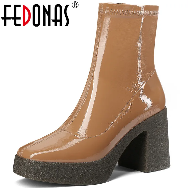 FEDONAS Trak Design Platformo Ročno izdelani Čevlji Za Ženske do leta 2020 Jeseni, Pozimi Visoke Pete, Črpalke Retro Kakovosti Nočni Klub, Ženska, Čevlji
