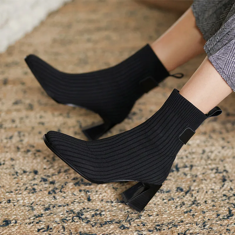 FEDONAS Ženski Čevlji Ženska Petah 2020 Moda Pravega Usnja Visoke Pete Škornji Škornji Pravega Usnja Stranka Osnovne Gleženj Škornji