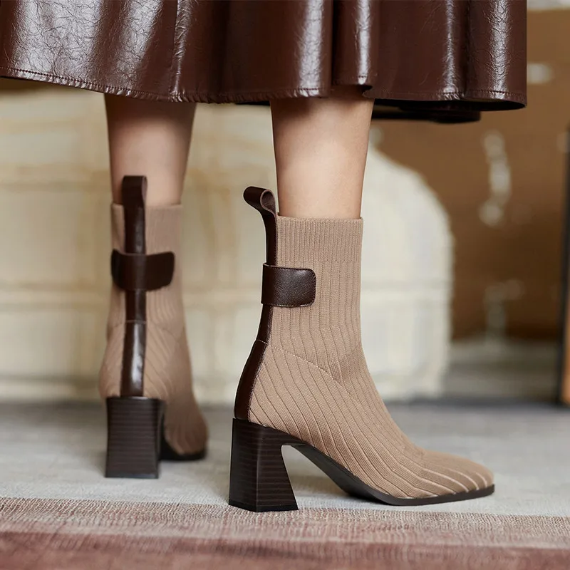 FEDONAS Ženski Čevlji Ženska Petah 2020 Moda Pravega Usnja Visoke Pete Škornji Škornji Pravega Usnja Stranka Osnovne Gleženj Škornji