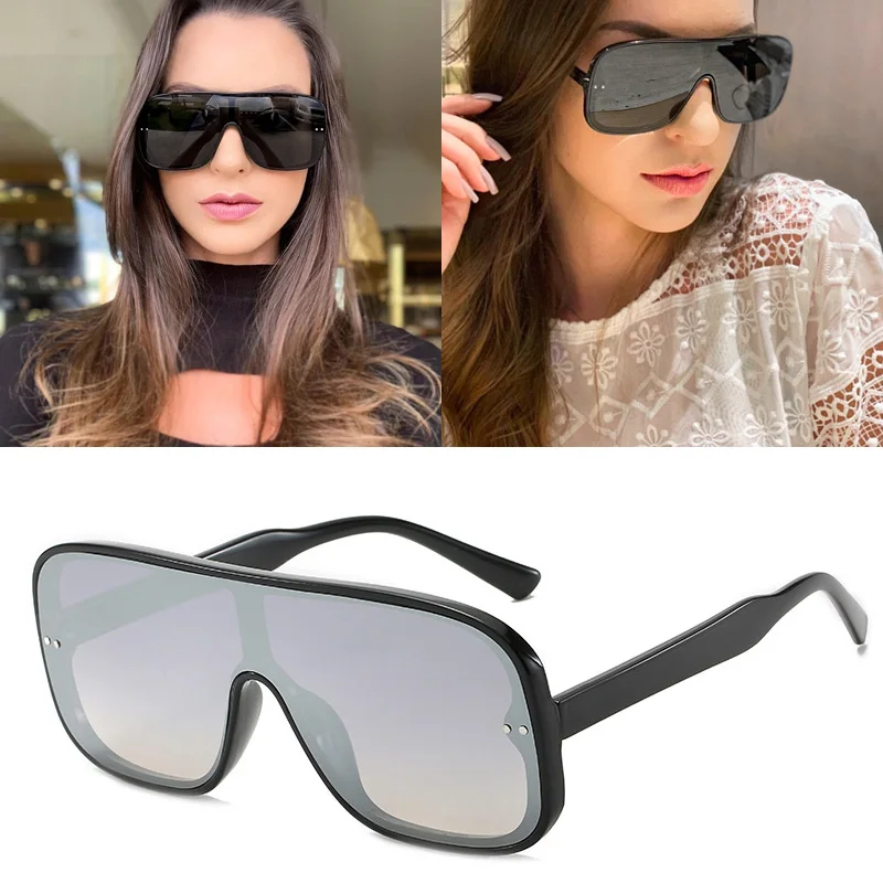 Feishini Plastičnih Prevelik sončna Očala Ženske Gradient Objektiv UV400 2020 sončna očala Okvir Odtenki blagovno Znamko Dame Očala Unisex oculos