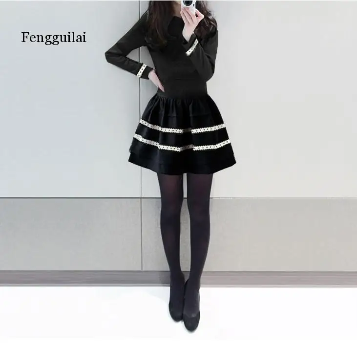 Fengguilai casual sexy obleko jeseni, pozimi mehko dolg rokav obleka lady Urad delovna oblačila črno siva sizeXL