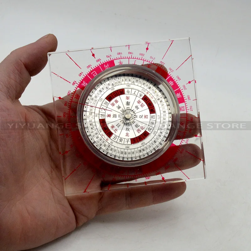 FengShui Starodavni Kitajski Pleksi Steklo Luopan Kompas Izdelati Krog Luo Pan Dom Dekoracija Dodatna Oprema