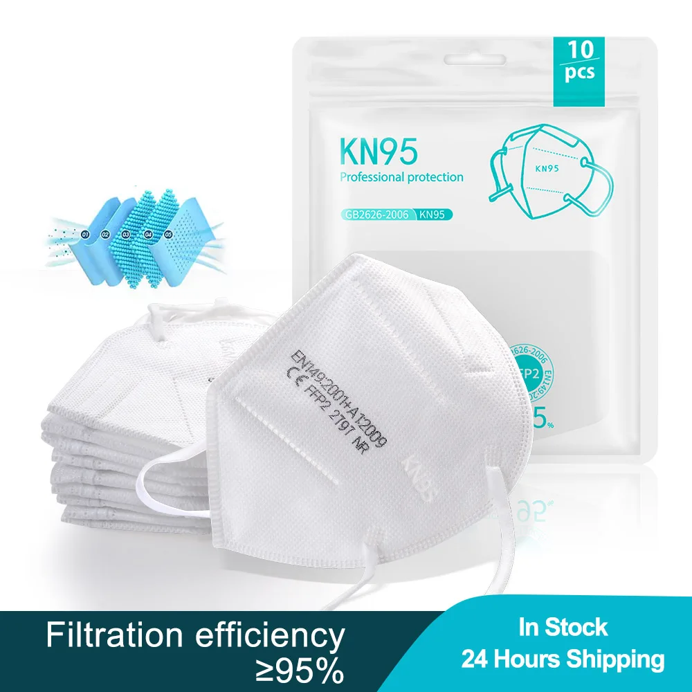 Ffp2 CE masko Kn95 Masko mascarillas kn95 5 plasti 95% filter varnost za enkratno uporabo zaščitne maske, ki je Na Zalogi hitra dostava