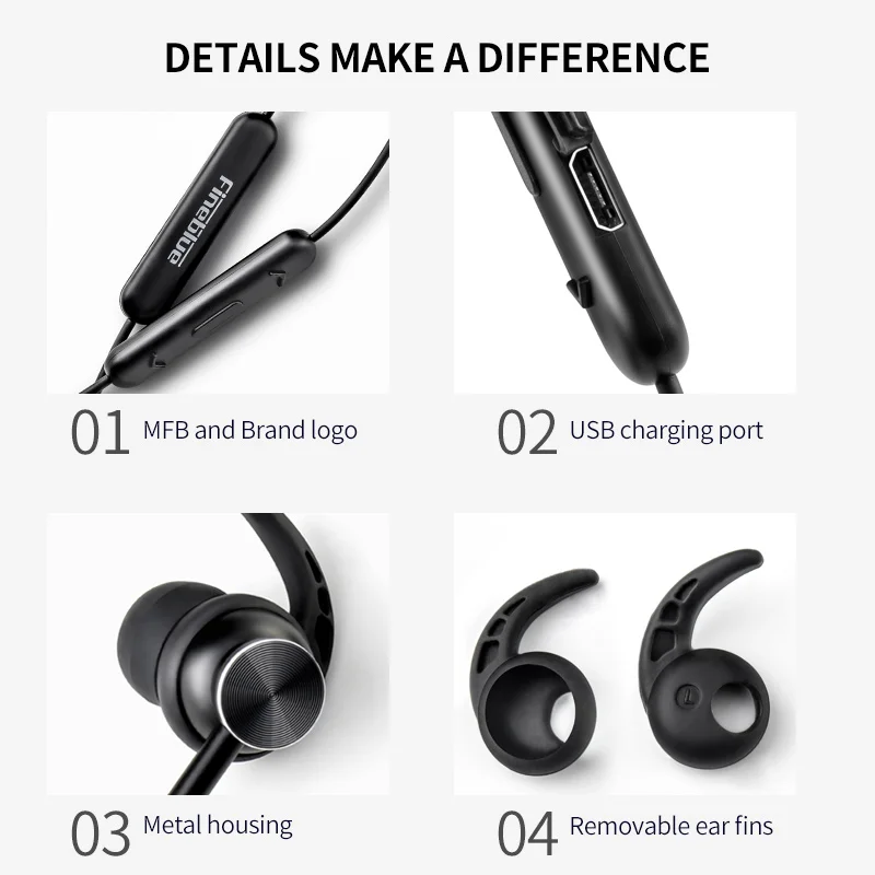 FineBlue Mate 10 magnetni brezžične bluetooth slušalke neckband šport slušalke stereo bas slušalke za iphone XR HUAWEI P20 UM